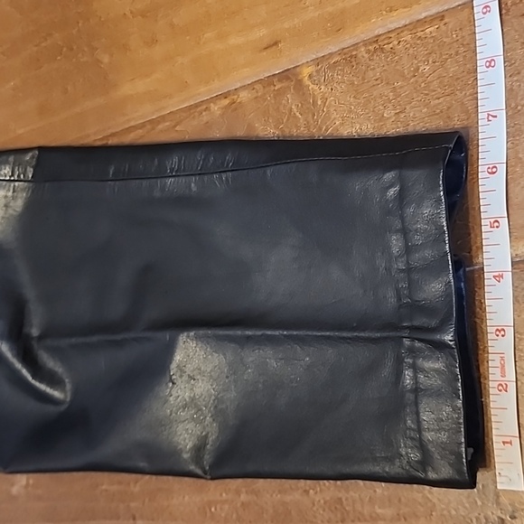 Licole Womens Vintage High Waisted Pleated Black Genuine Leather Pants Trousers - Picture 11 of 16